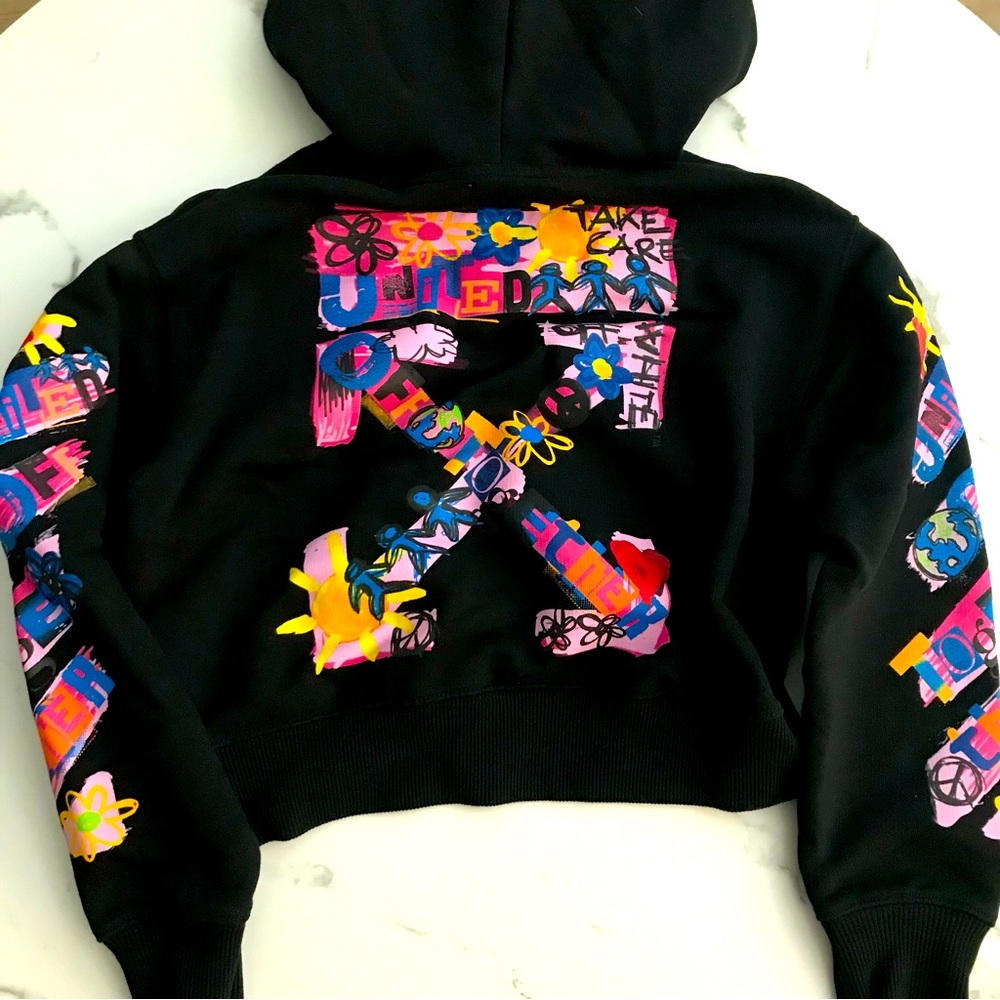 Off-White Kid crop hoodie